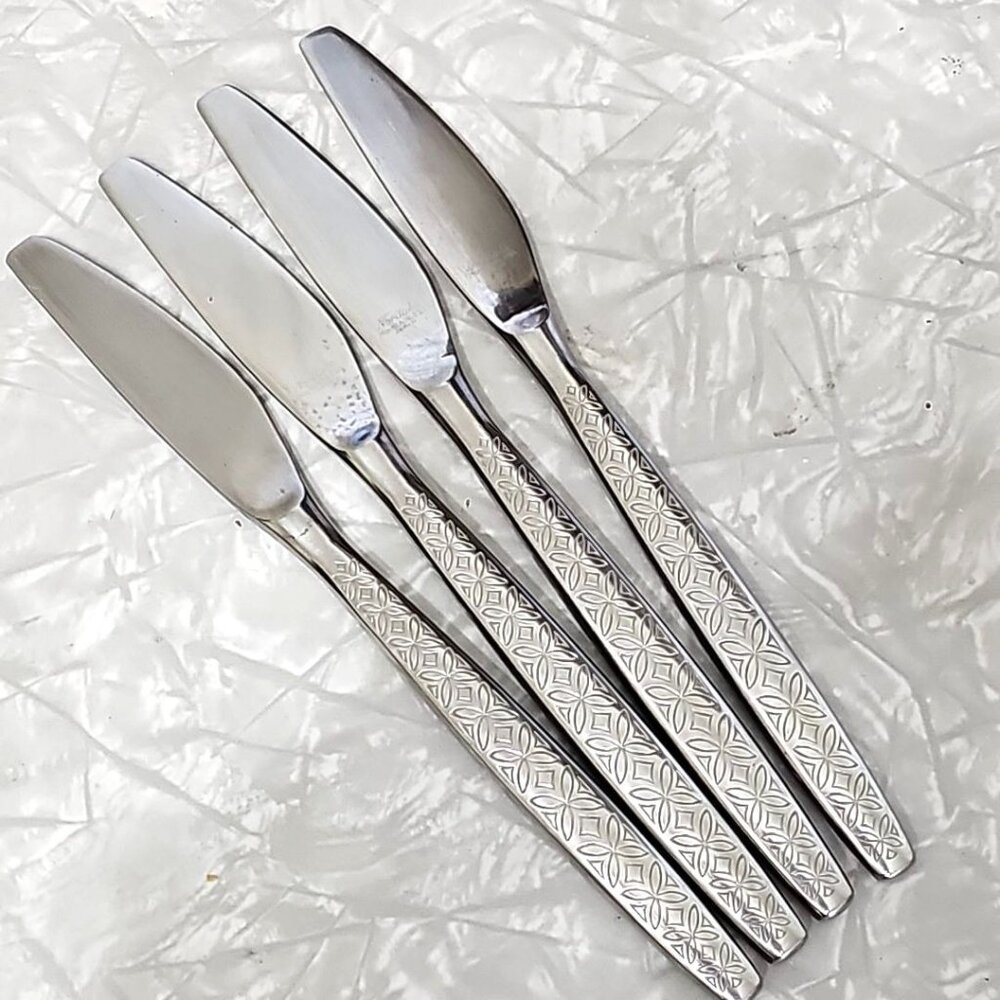 Noritake Allegro Table Knives 4pc 8" silverware flatware replacement MCM vtg